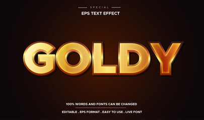 editable 3d goldy text effect