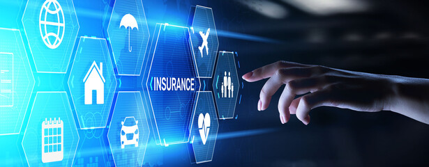 Insurance online insurtech business finance technology concept
