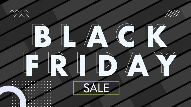 black friday sale graphic element. black friday sale banner design 4k animation. sales shopping social media background.