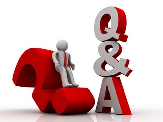 3d illustration man lying on a red question mark

