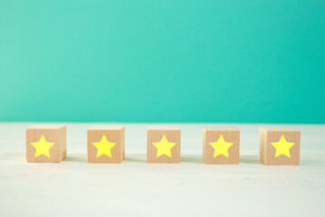 星による顧客満足度などの5段階評価