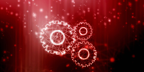 2d illustration abstract gear Network