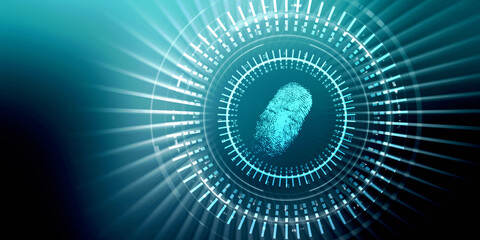Fingerprint Scanning Technology Concept 2d Illustration
