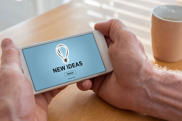New ideas concept on a smartphone