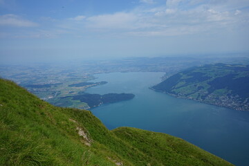 view of the mountains over the lakes (rigi switzerland)