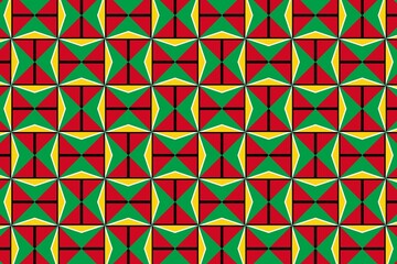 Geometric pattern in the colors of the national flag of Guyana. The colors of Guyana.