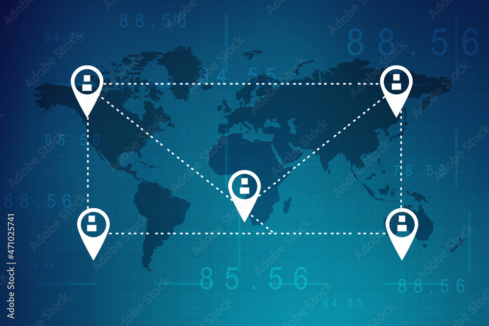 Poster 3d rendering map pointer illustration