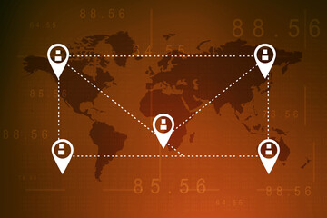 3d rendering  map pointer illustration