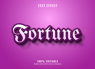 modern soft purple violet fortune text effect