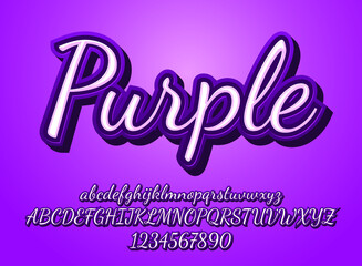 modern kids purple script text effect
