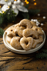 Traditional Homemade German gingerbread with sugar glaze