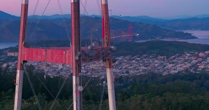 aerial Shot of san francisco skyline and sutro tower