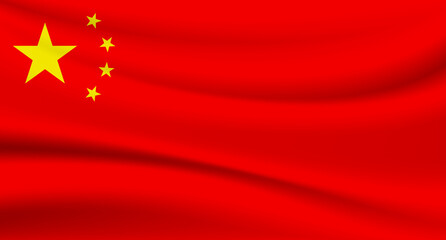 Flag of China silk - Vector