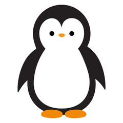 Cute penguin cartoon vector art, penguin vector illustration, black and white penguin
