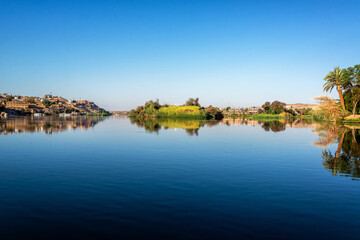 Fototapeta na wymiar View of the Nile River in Aswan, Egypt