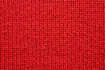 Red knitted cloth wool texture surface background