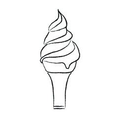 ice cream cone doodle, hand drawn vector