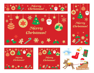 クリスマスのフレームデザインのセット