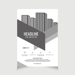 Real Estate Flyer Business Template Elegant Luxury minimalist design brochure flyers for company, corporate, business