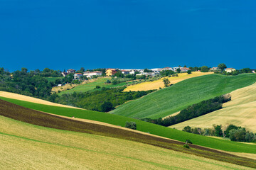 Fototapeta na wymiar Rural landscape near Ostra Vetere and Cingoli, Marche, Italy
