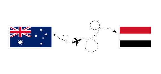 Flight and travel from Australia to Egypt by passenger airplane Travel concept