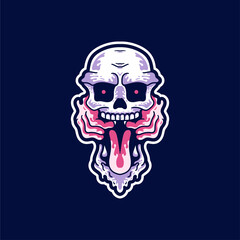 Skull Gamer Illustration Modern Style Sticker