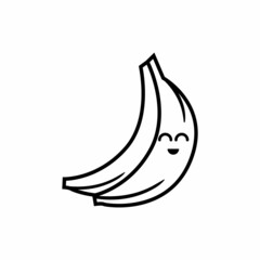 Cute Line Smile Banana Illustration