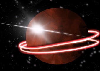 Fototapeta na wymiar illustration of a red planet