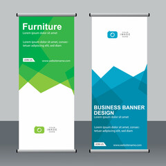 Abstract banner roll up set, standee banner template, Modern banner design.