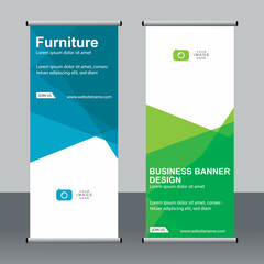 Abstract banner roll up set, standee banner template, Modern banner design.