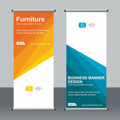 Abstract banner roll up set, standee banner template, Modern banner design.