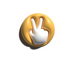 3D Human Hand Gesture Symbol Design, 3D Render Illustration