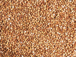 Texture of organic buckwheat as background