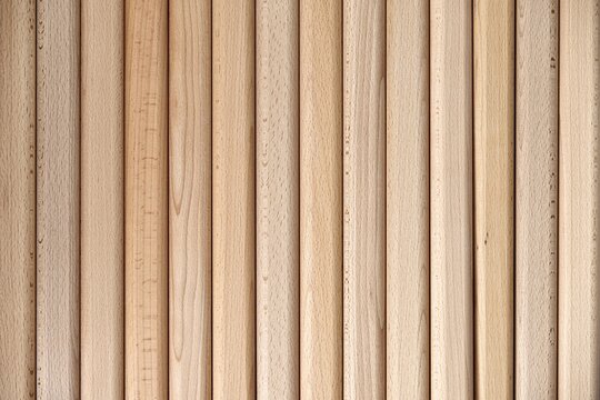 Wooden bars made of solid beechwood material lies in contemporary carpentry workshop as backgroung closeup upper view