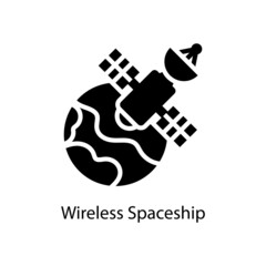 Wireless Spaceship vector Solid Icon Design illustration. Web And Mobile Application Symbol on White background EPS 10 File