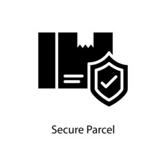 Secure Parcel vector Solid Icon Design illustration. Web And Mobile Application Symbol on White background EPS 10 File