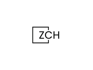 ZCH letter initial logo design vector illustration