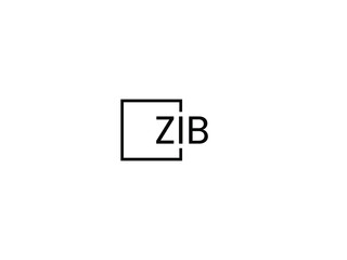 ZIB letter initial logo design vector illustration