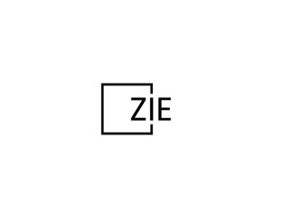 ZIE letter initial logo design vector illustration