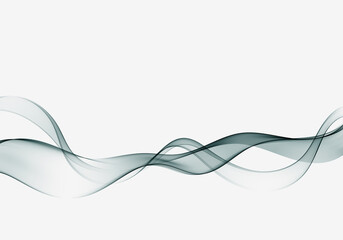 Transparent wave stream on light background. Design element. Vector smooth abstract wave background.