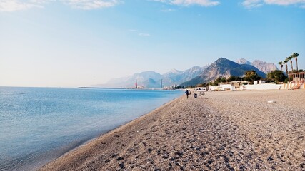 view of the beach in the morning