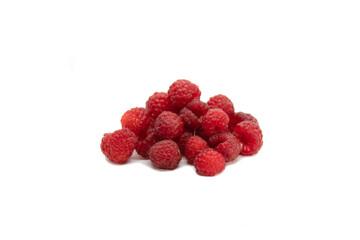 Ripe raspberry berry on a white isolated background. blur, Soft focus, selective focus. 
