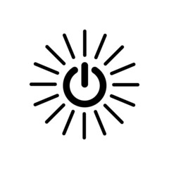 Line Icon Power Electricity Button Simple Style. Vector sign in a simple style isolated on a white background. Original size 64x64 pixels.
