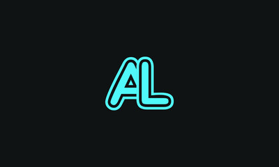 Bcreative old letter AL logo thick one line minimalist style.