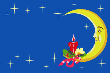 Obraz na płótnie Canvas Christmas or New Year template for greeting card. Vector background.