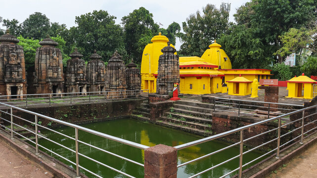 View at the Uttaresvara and Asta Shambhu Temples, Bhubaneswar, Odisha, India.