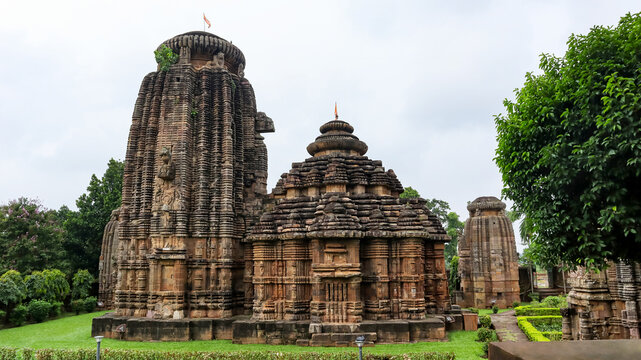 Side View of Chitrakarini temple from the gallery of Lingraja Temple. , Bhubaneswar, Odisha, India.
