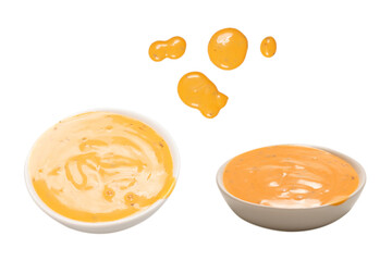 Sauce in a bowl isolated on white background.