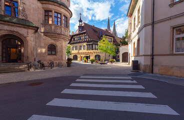 Fototapeta na wymiar Regensburg. Street in the old medieval town.
