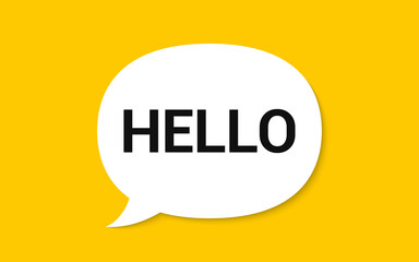 Hi, hello speech bubble. A speech bubble with the inscription 